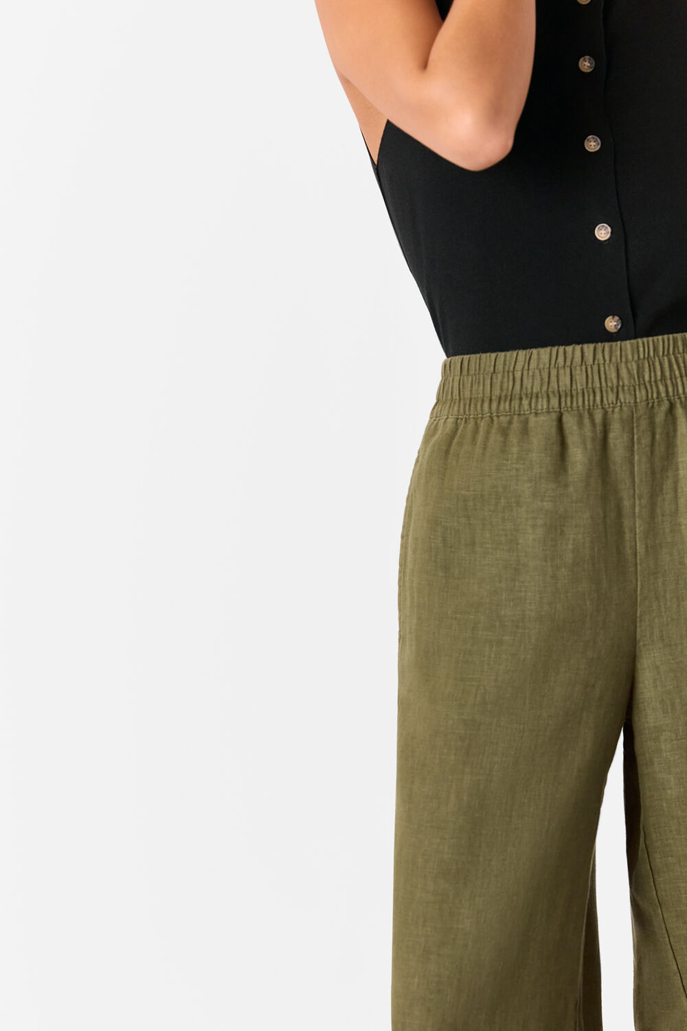 Petite Linen Pocket Trouser