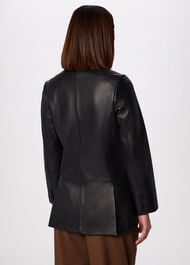 Aliza Waisted Leather Blazer