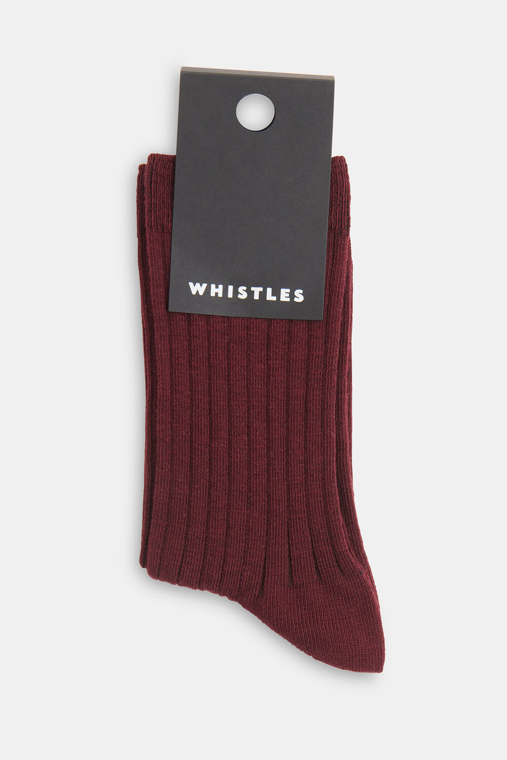 Burgundy Classic Ribbed Socks