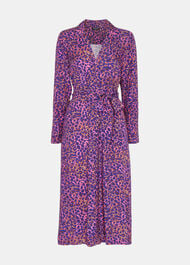 Petite Mottled Leopard Midi Dress