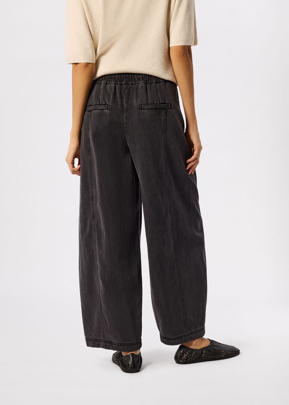 Petite Casual Denim Barrel Trouser