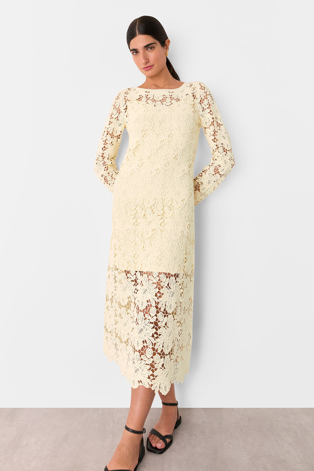 Floral Crochet Knit Dress