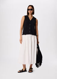 Tier Hem Cotton Skirt