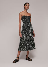 Amelie Bird Silk Mix Dress
