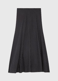 Petite Mini Spot Fit and Flare Skirt