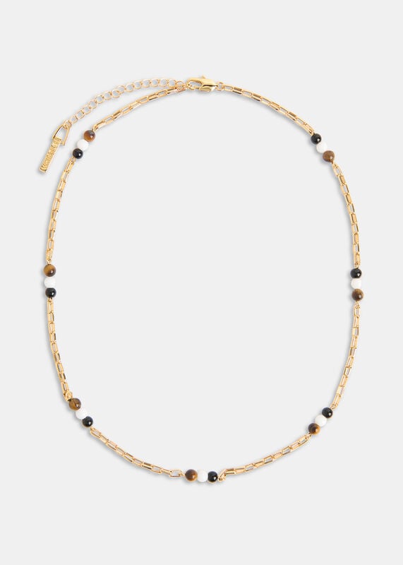 Gold Beaded Chain Necklace