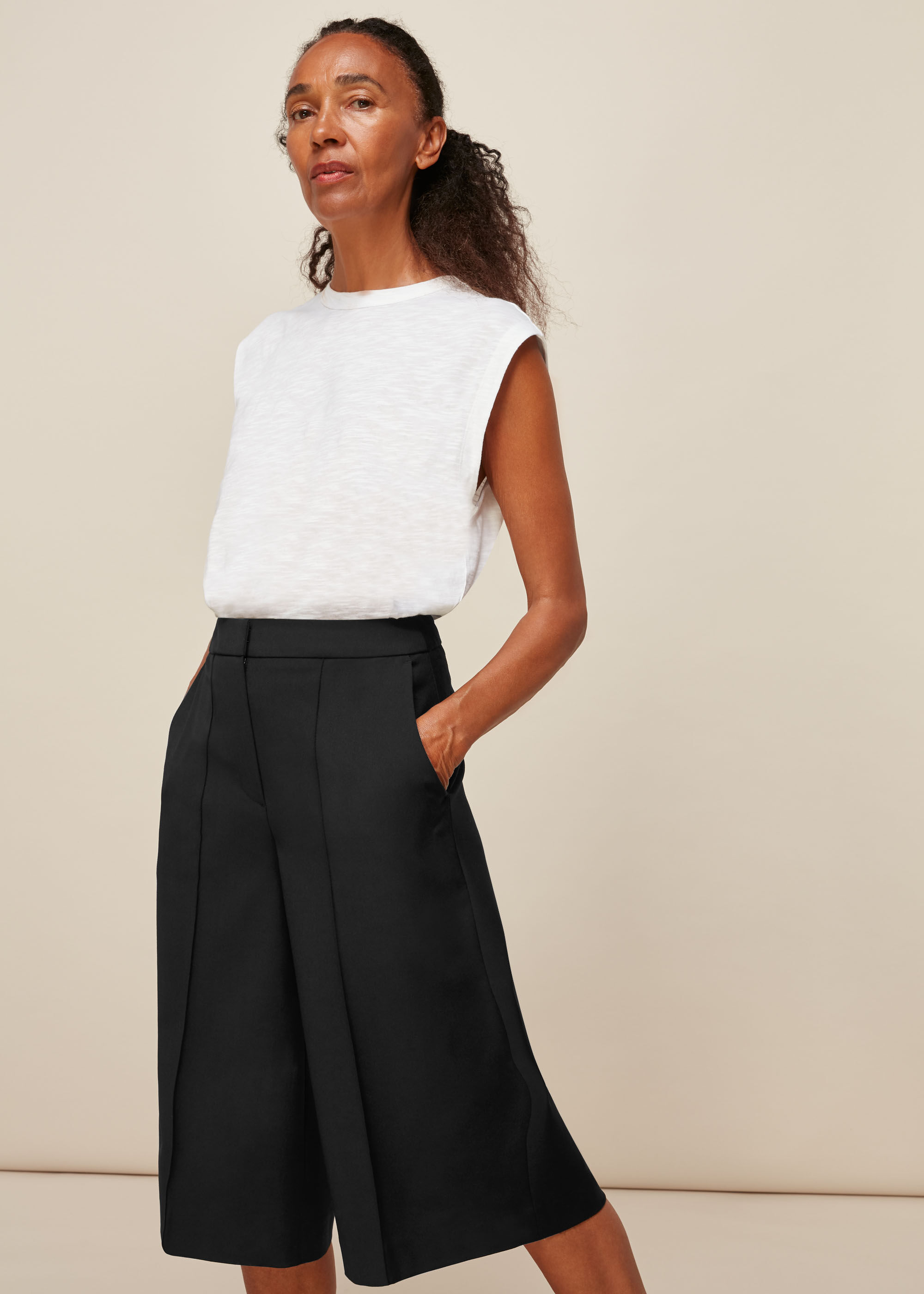 Black Tailored Culotte  WHISTLES 