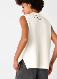 Floral Crochet V Neck Tank