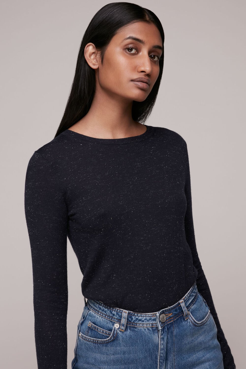 Navy Annie Sparkle Knit