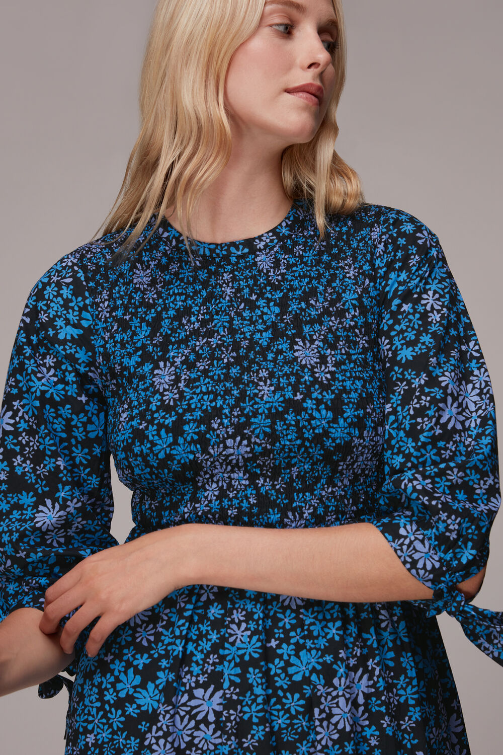 Boho Floral Shirred Dress