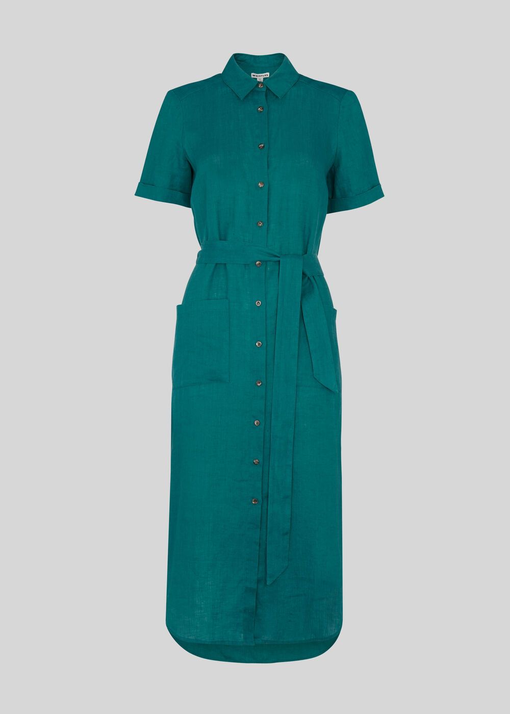 Montana Linen Shirt Dress Green