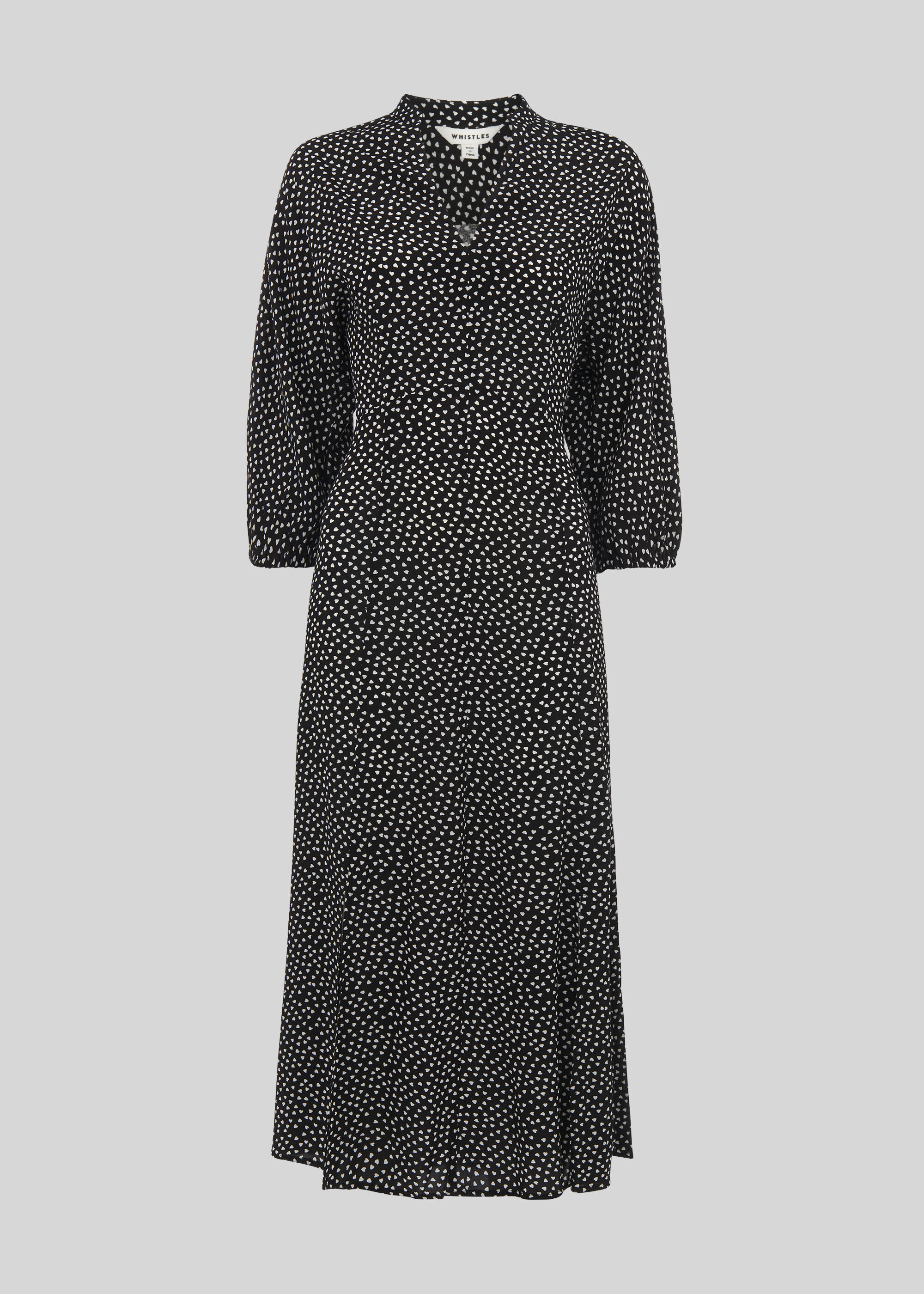 Black Multi Confetti Heart Midi Dress WHISTLES