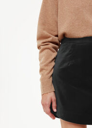 Petite Velvet Curved Hem Mini Skirt