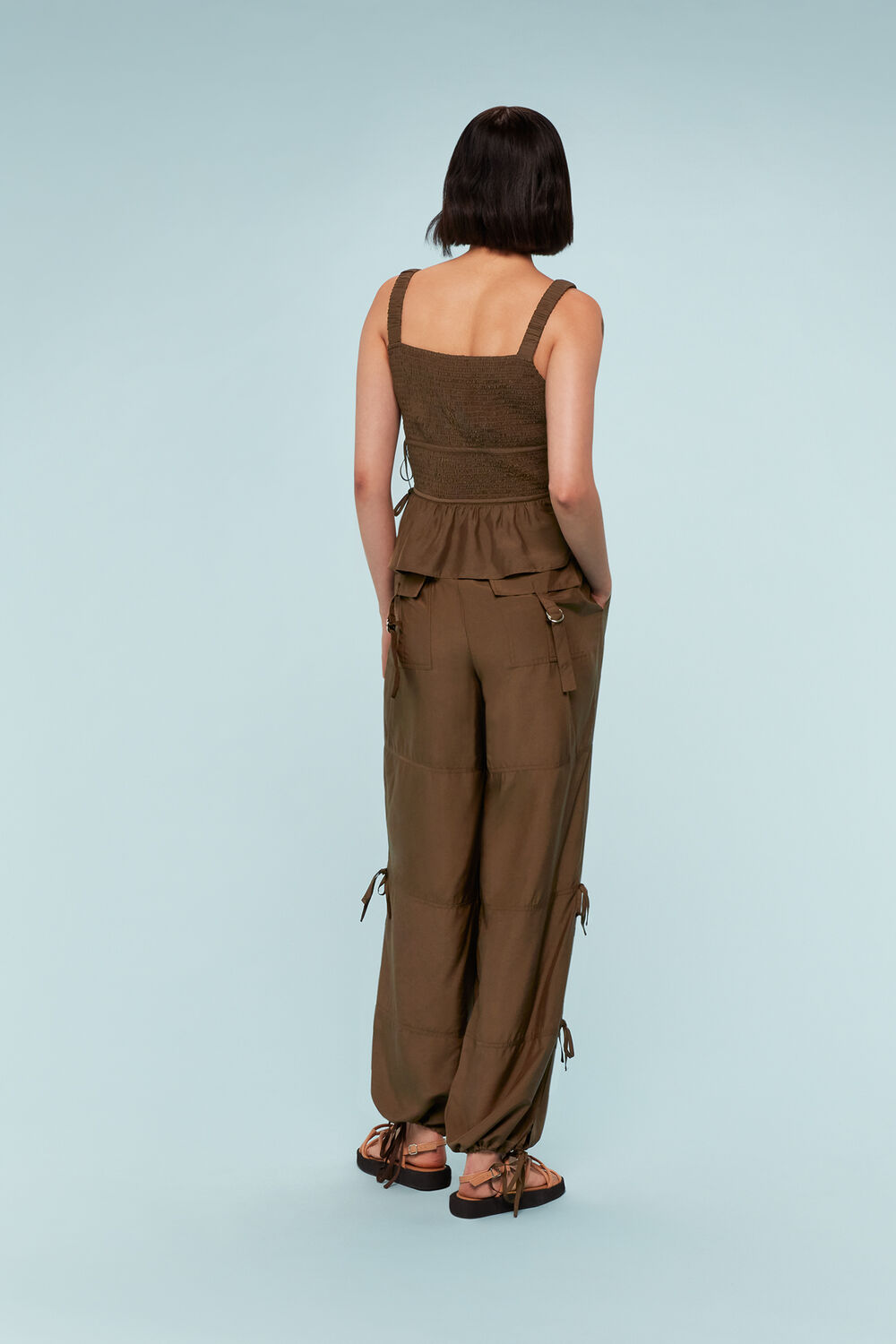 Chocolate Tie Detail Pants&nbsp;
