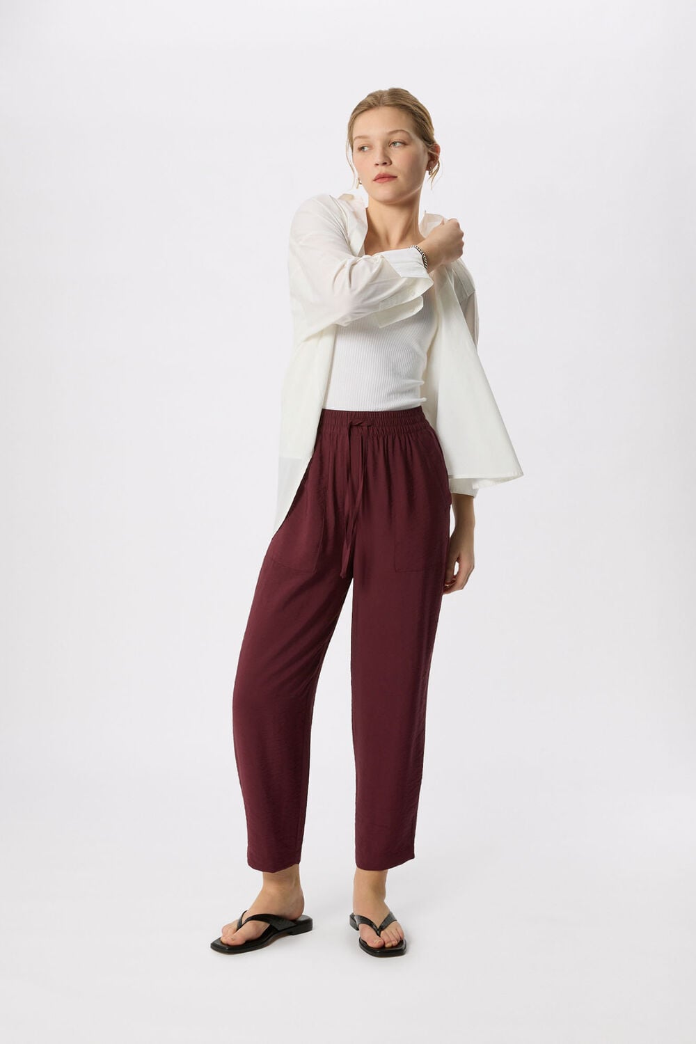 Fig Petite Tie Waist Trouser