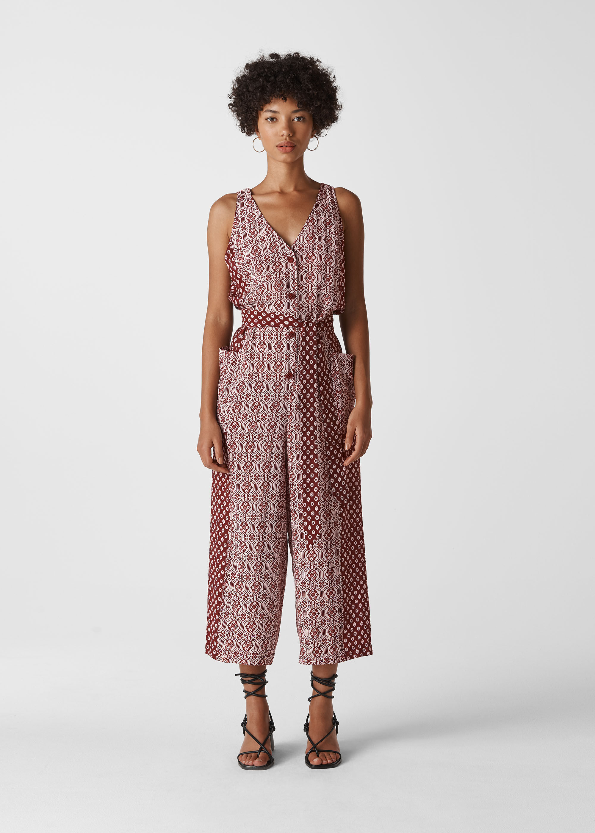 whistles josephine print wrap dress