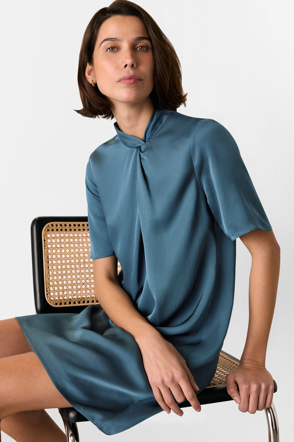 Cara Twist Neck Mini Dress