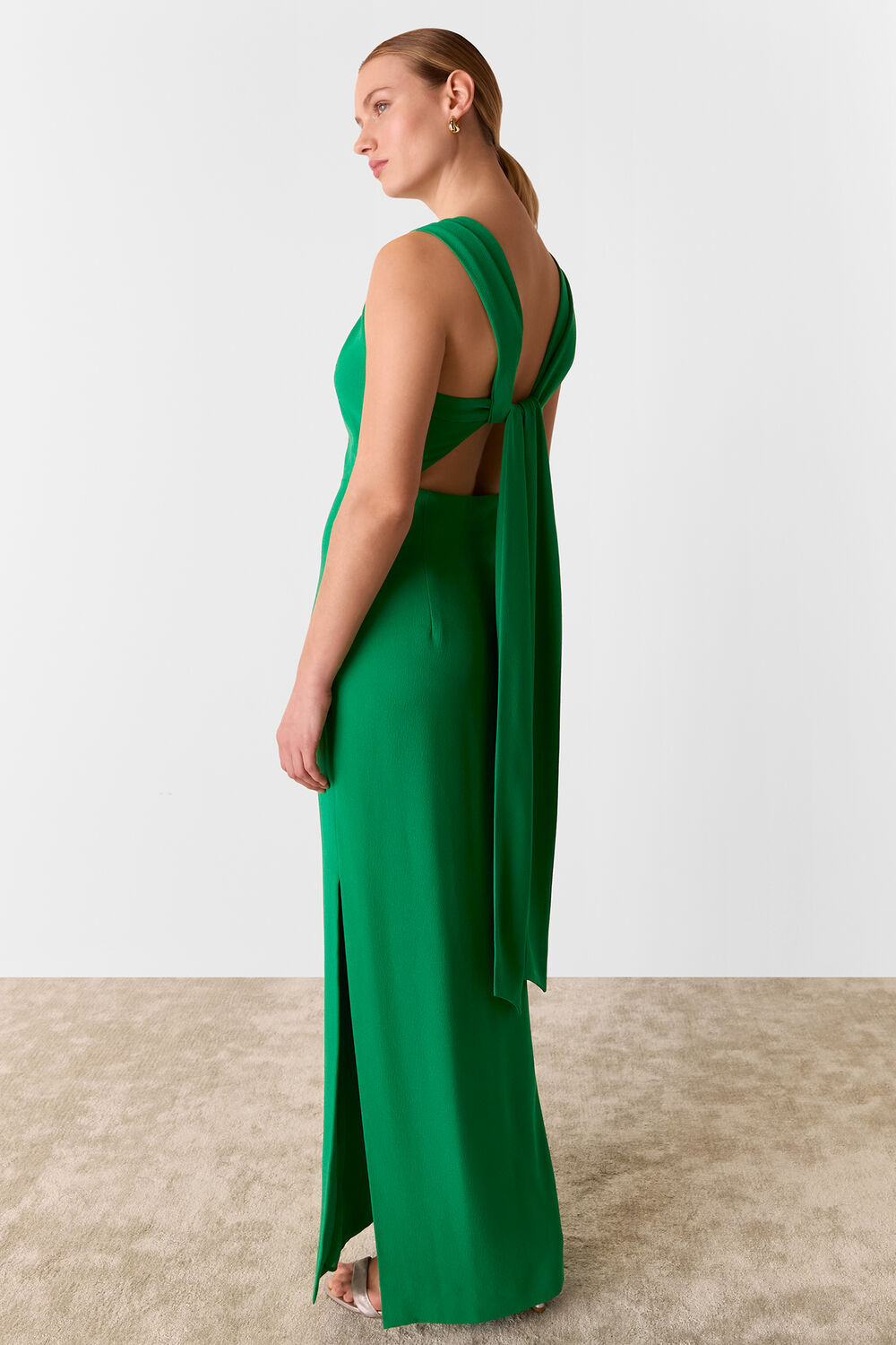 Tie Back Maxi Dress Green