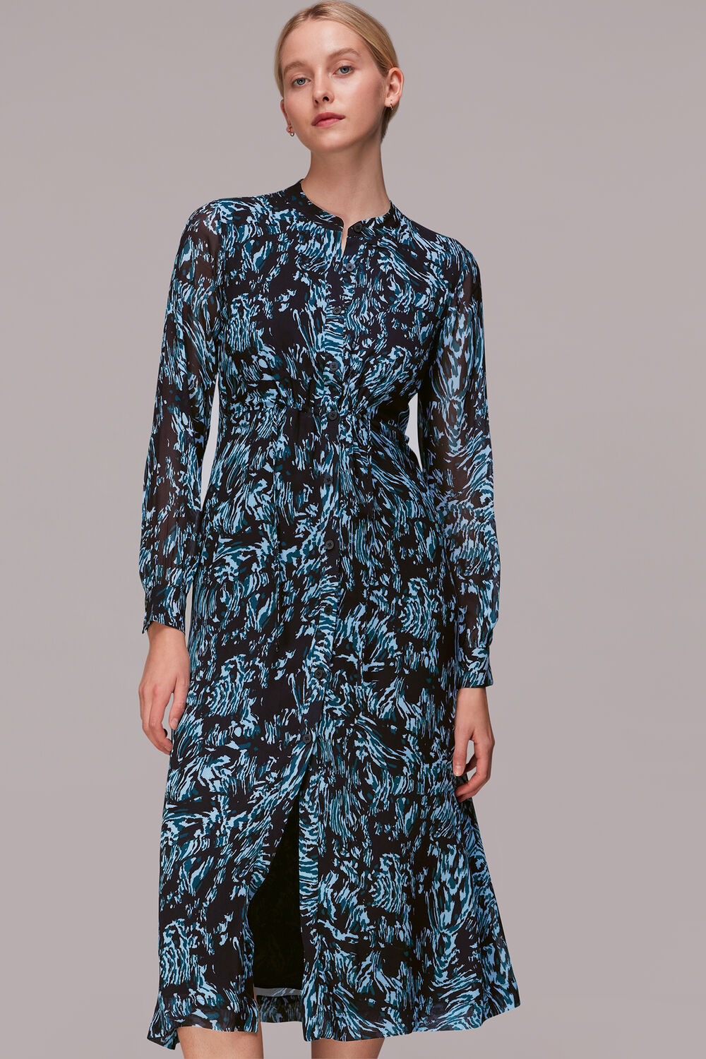 Wood Tiger Print Midi Dress