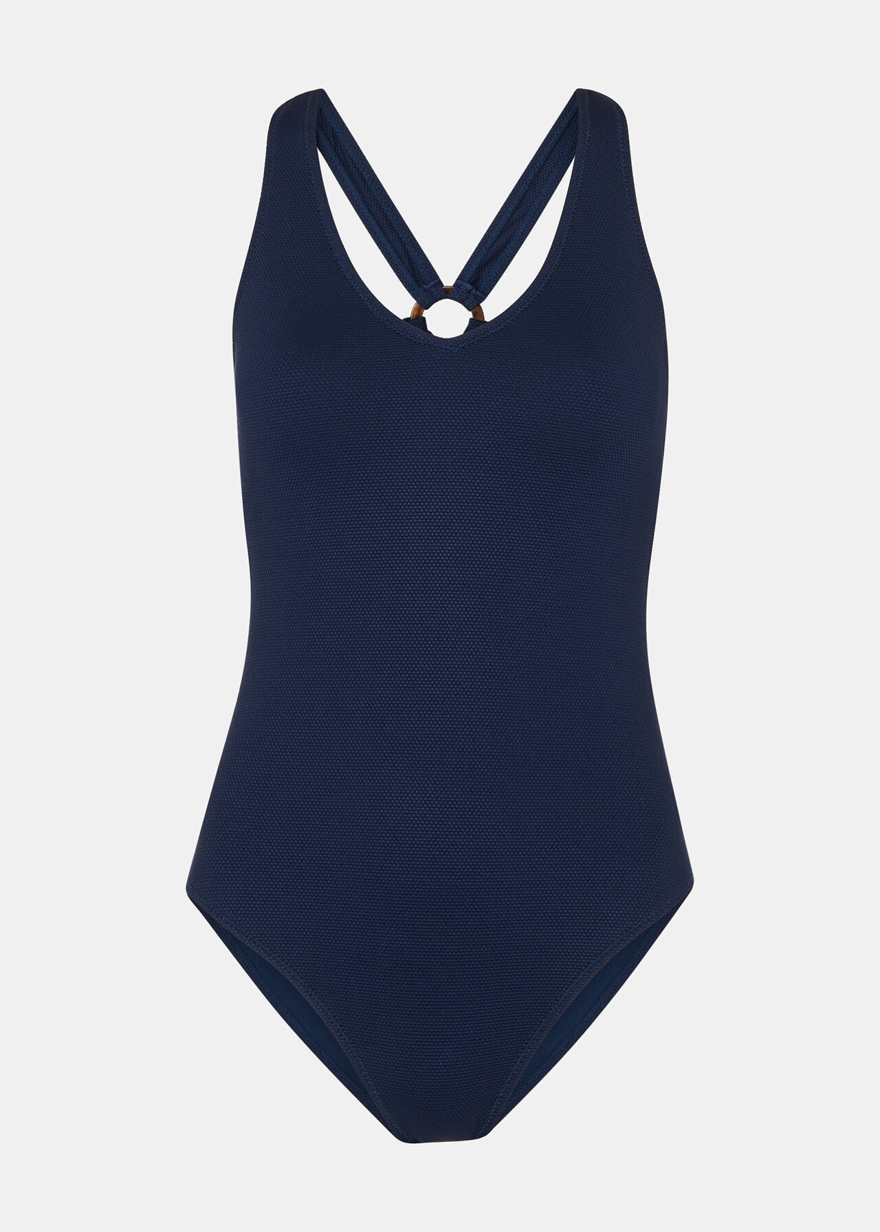 Textured Ring Detail Swimsuit