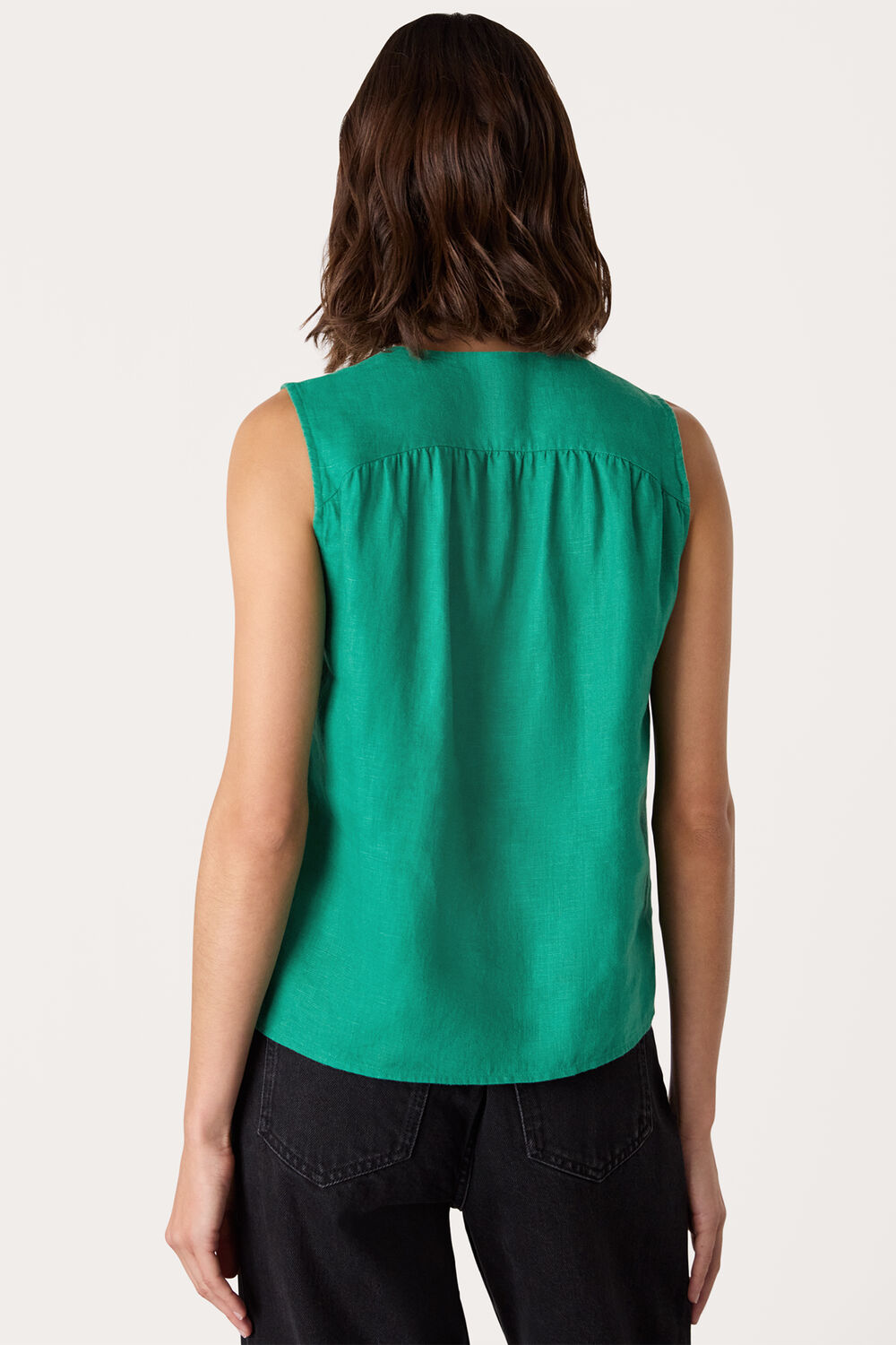 Green Laura Linen Tank