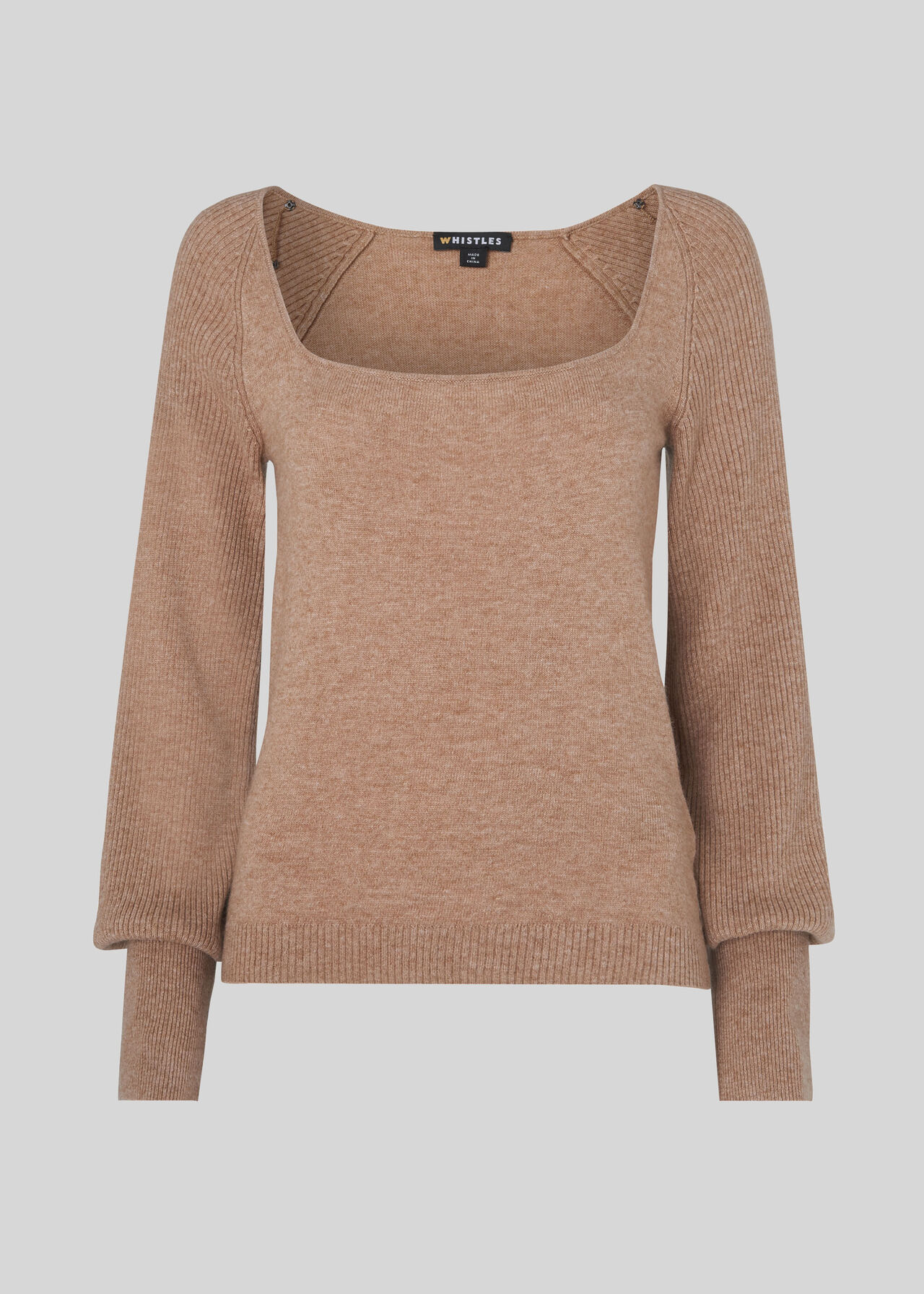 Nude Square Neck Knit WHISTLES Whistles