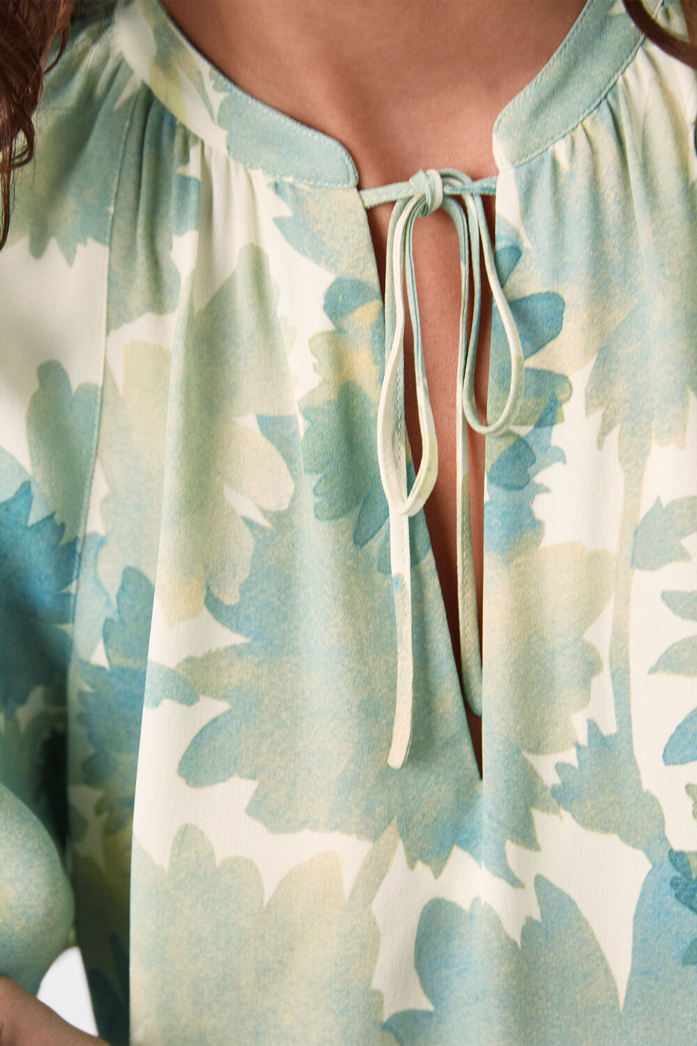 Floral Tie Neck Blouse