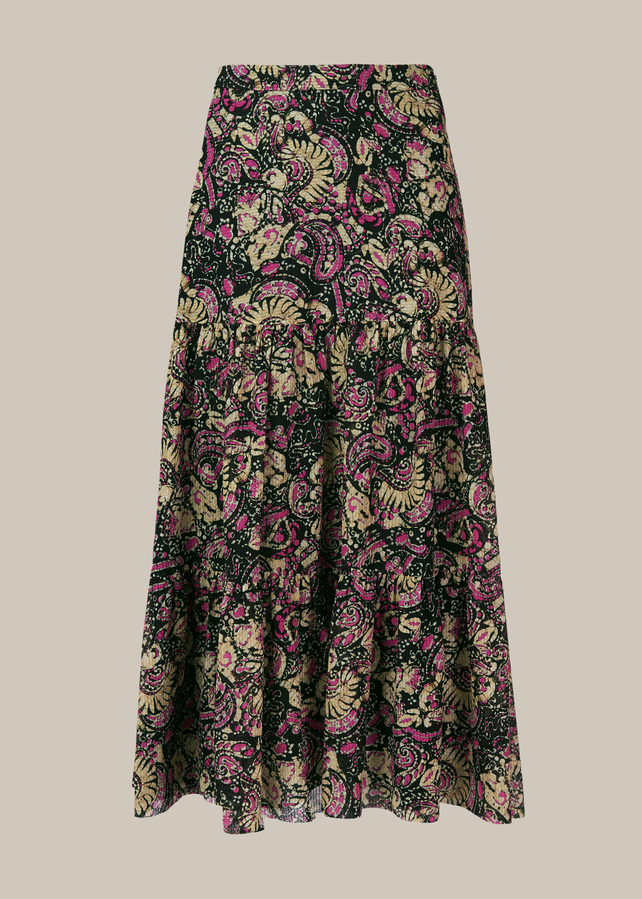 Multicolour Batik Print Silk Mix Skirt | WHISTLES | Whistles UK