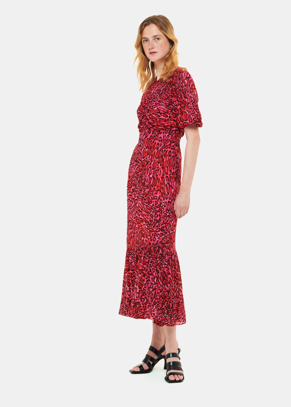 Waving Leopard Midi Dress