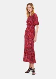 Waving Leopard Midi Dress