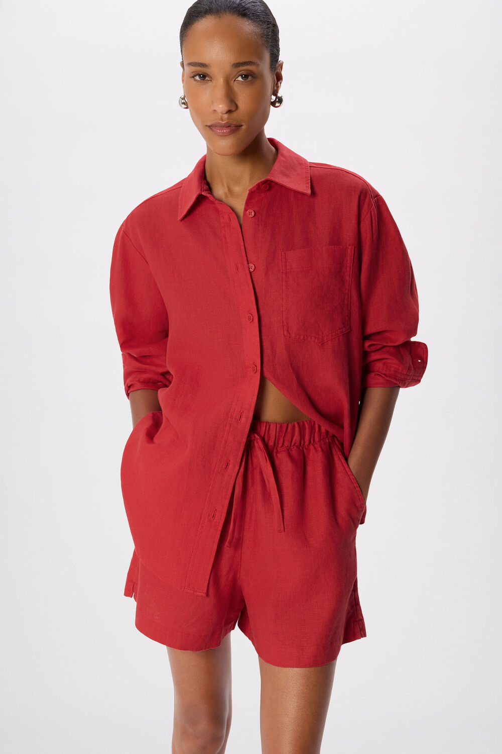 Red Ultimate Linen Shirt