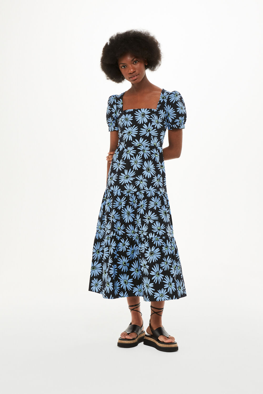 Daisy Print Poplin Dress
