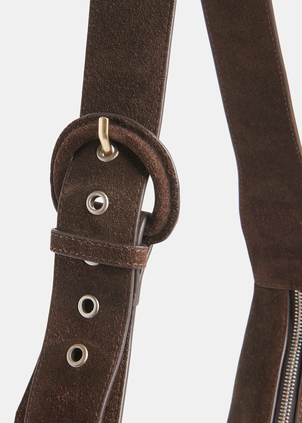 Sia Suede Curved Crossbody Bag