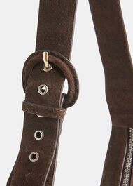 Sia Suede Curved Crossbody Bag