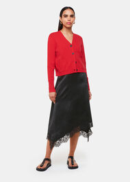 Lace Trim Midi Skirt