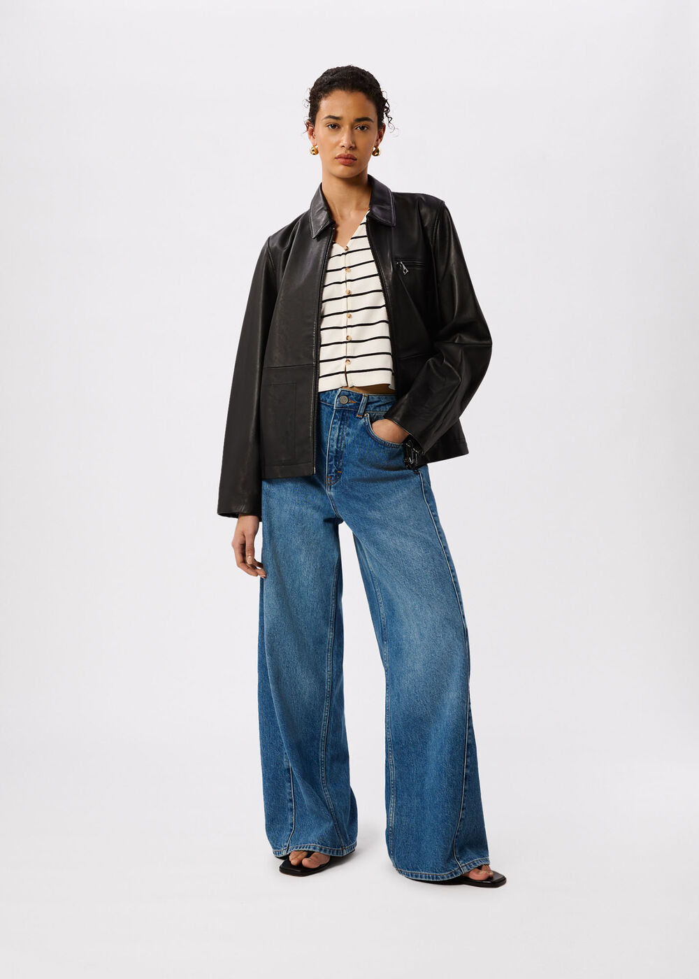 Stripe Button Front Tank