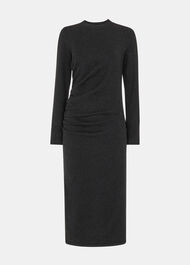 Gathered Side Midi Knit Dress