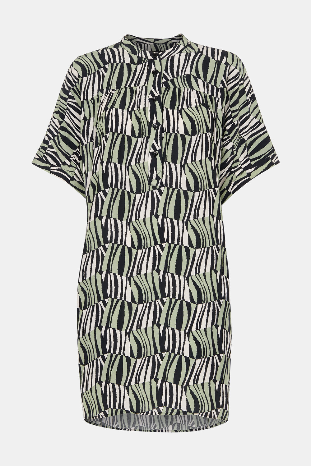 Green Checkerboard Tiger Print Dress