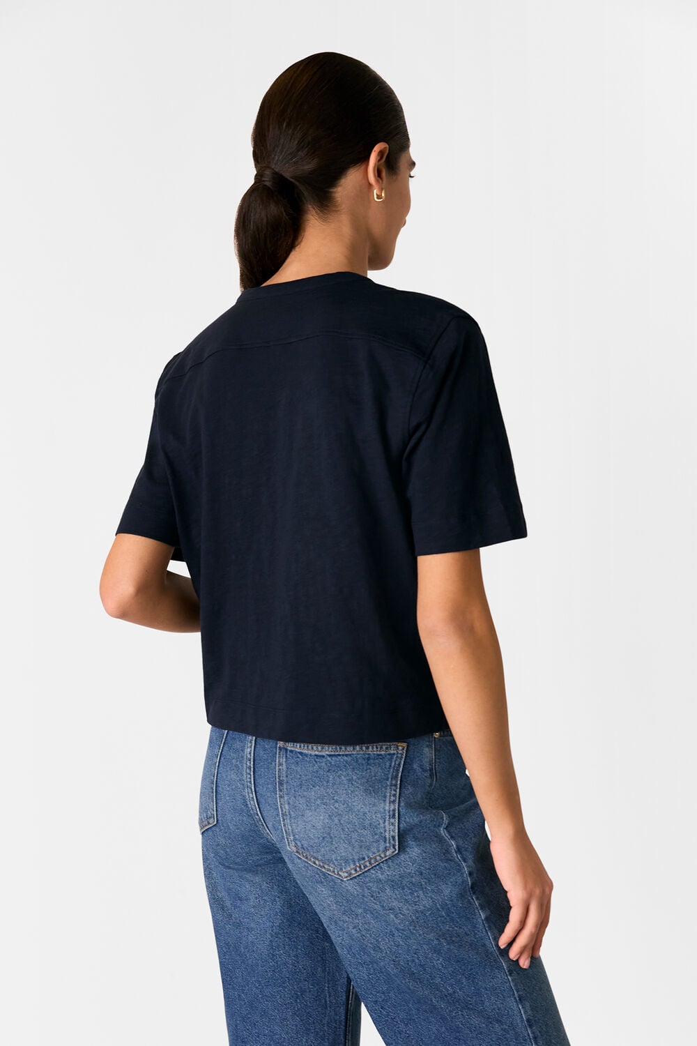 Ella V Neck Button Through Tee