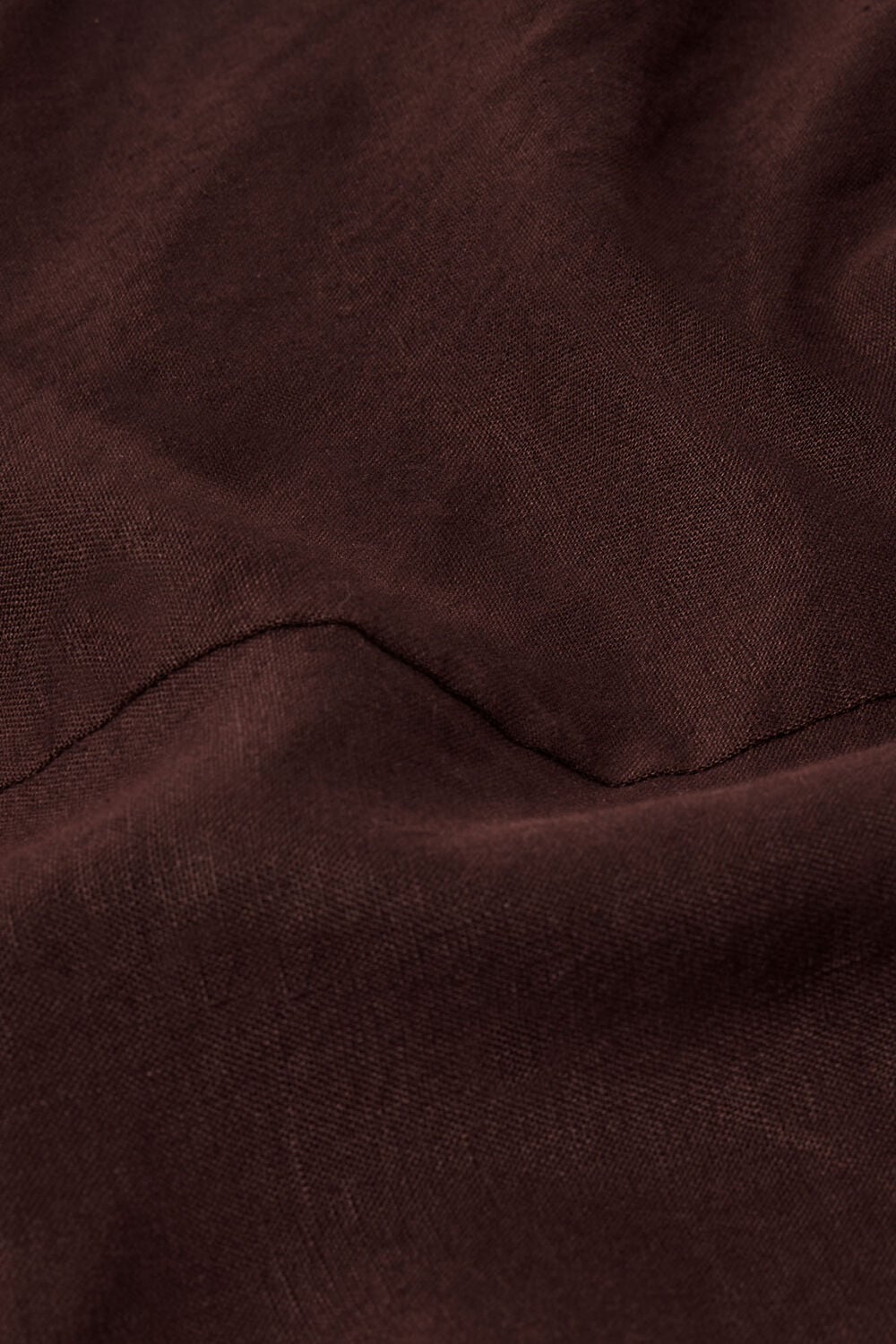 Brown Bias Cut Linen Dress