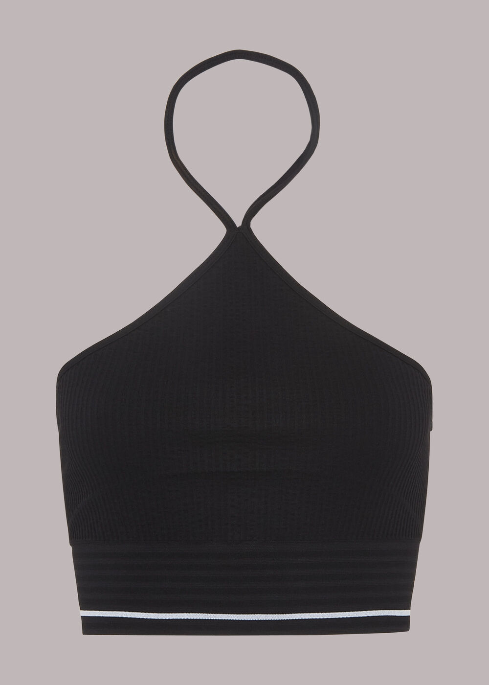 Black Rib Halter Neck