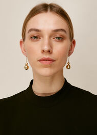 Hammered Sphere Earring Gold/Multi