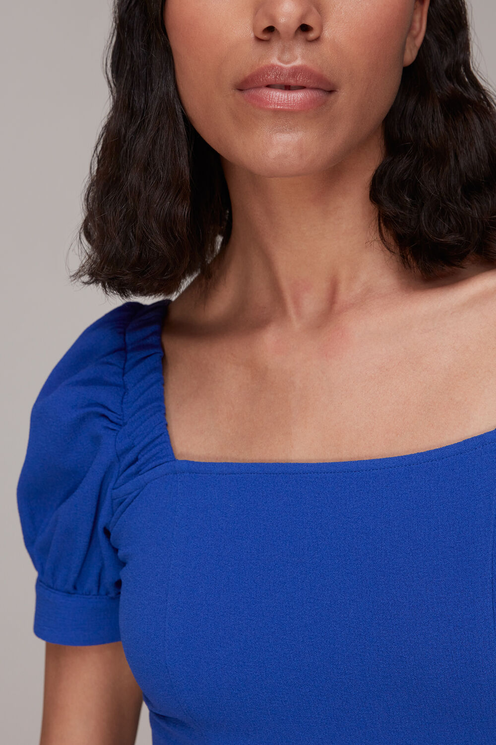 Blue Amber Textured Midi Dress