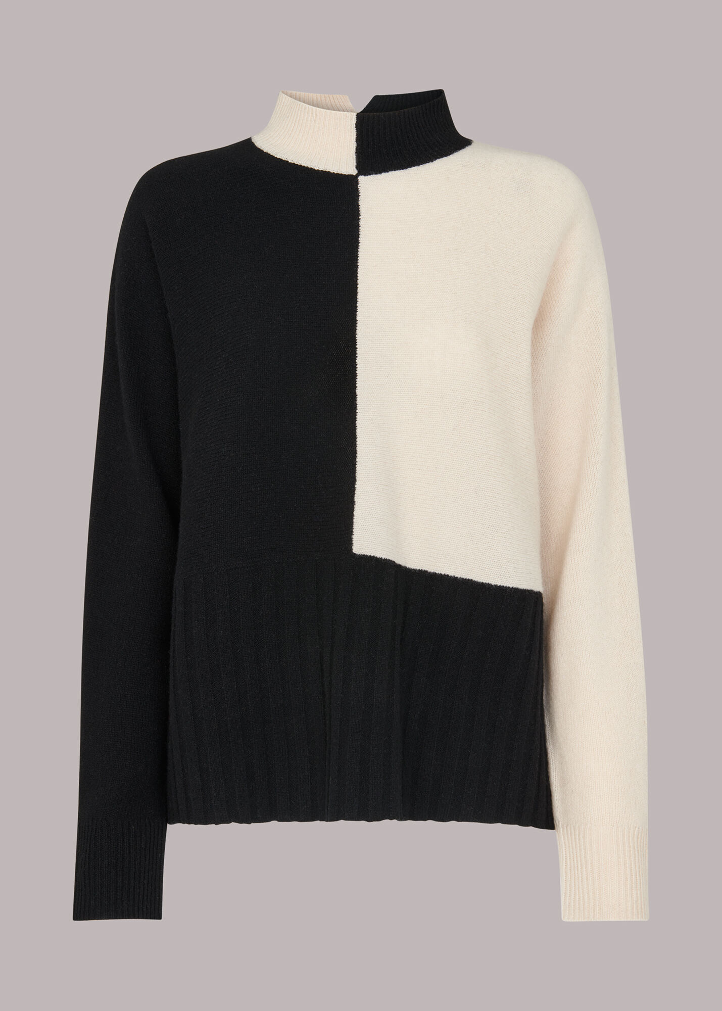 Black Multi Checkerboard Wool Jumper WHISTLES Whistles US