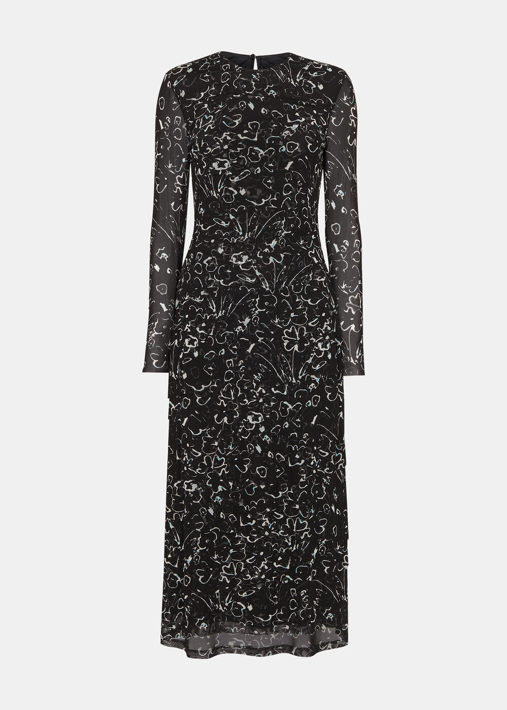 Scribble Bouquet Mesh Dress