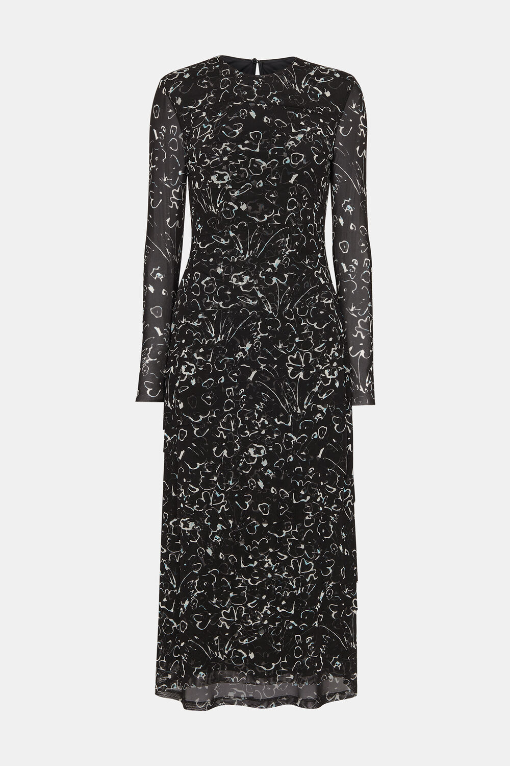 Scribble Bouquet Mesh Dress