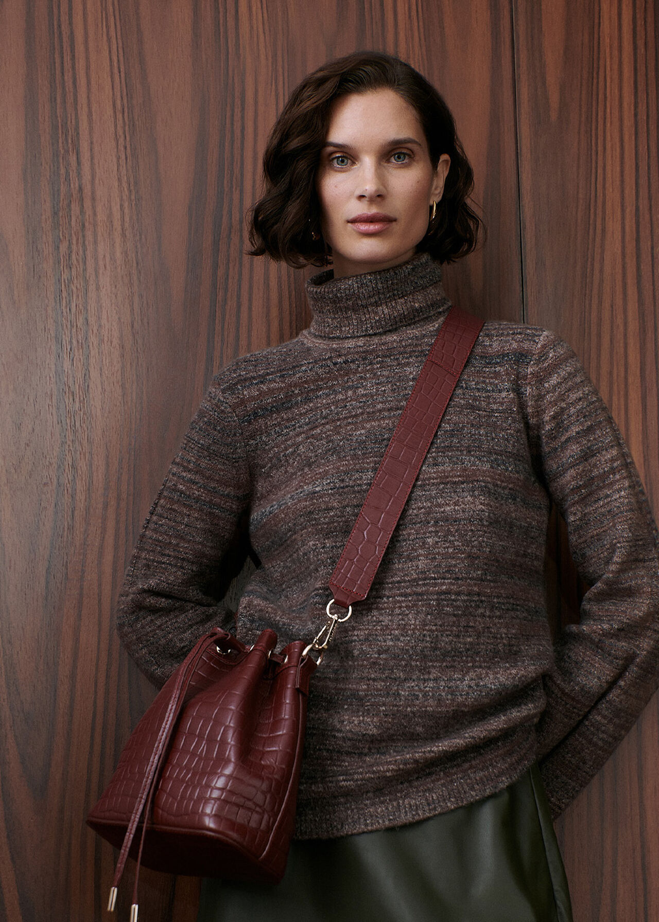 Textured Funnel Neck Knit