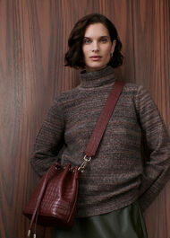 Textured Funnel Neck Knit