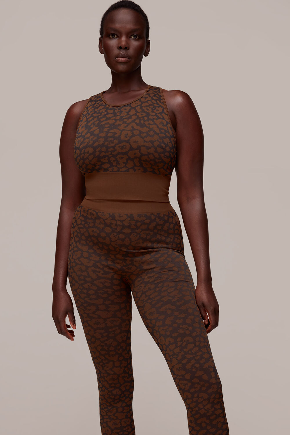 Brown Animal Seamless Sports Legging
