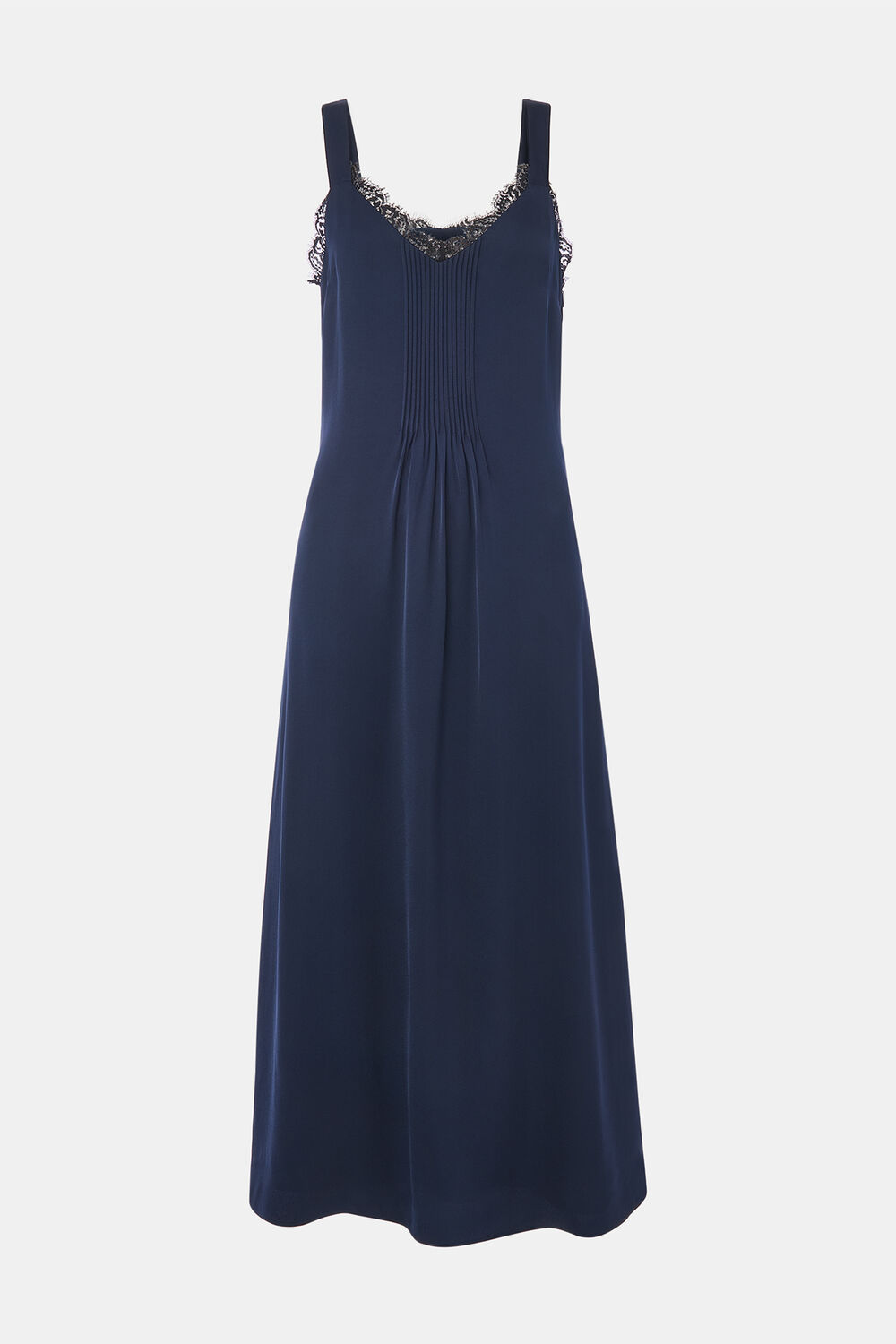 Crepe Lace Trim Cami Dress